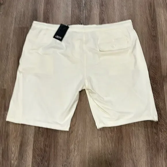 Men’s Jeff Shorts Size XXL in Cream 90% Cotton 10% Polyester Button n Drawstring - Picture 2 of 13